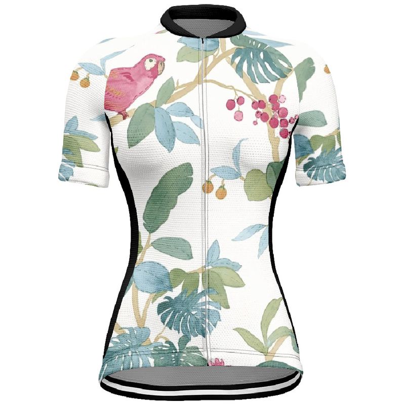 Damen Outdoor-Radsport-Shirt Mountain Cross-Country Rennrad Floral Kurzarm-Oberteile Einfache Outdoor-Radsport-Kleidung für Mädchen_voghion.com