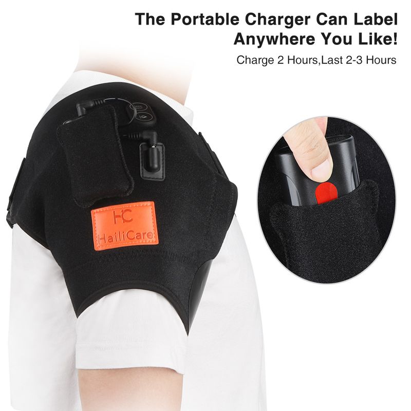 Heat Therapy Shoulder Brace Adjustable Shoulder Heating Pad for Frozen Shoulder Bursitis Tendinitis Strain Hot Cold Support Wrap_voghion.com