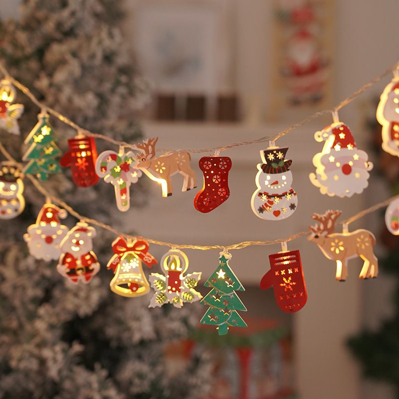 Cross-Border Decoration LED String Party Supplies Iron Art Santa Claus Snowman Christmas Atmosphere Lights_voghion.com