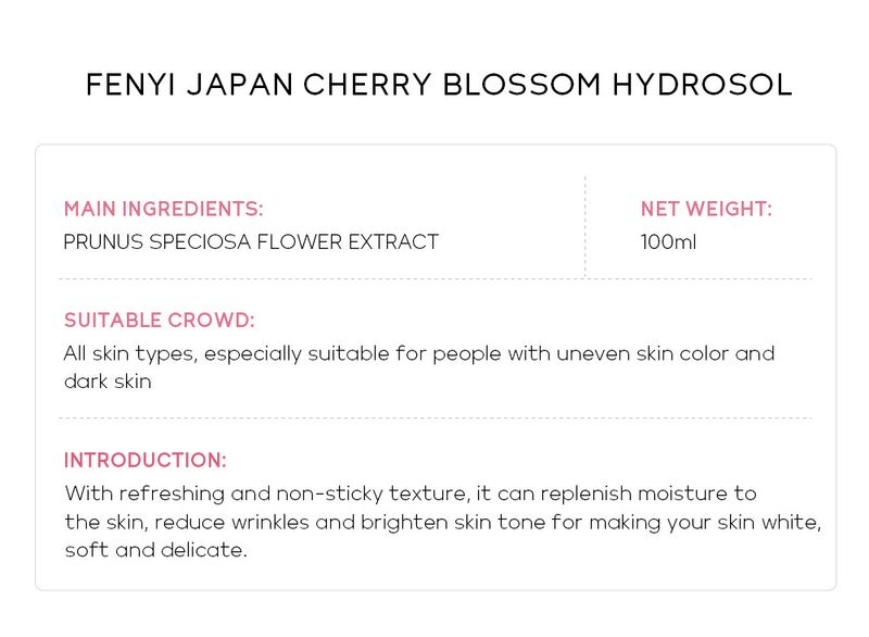 Fen Yi Japanese Cherry Blossom Pure Dew 100ml Hydrating Moisturizing Toner Facial Care Skin Care Products_voghion.com