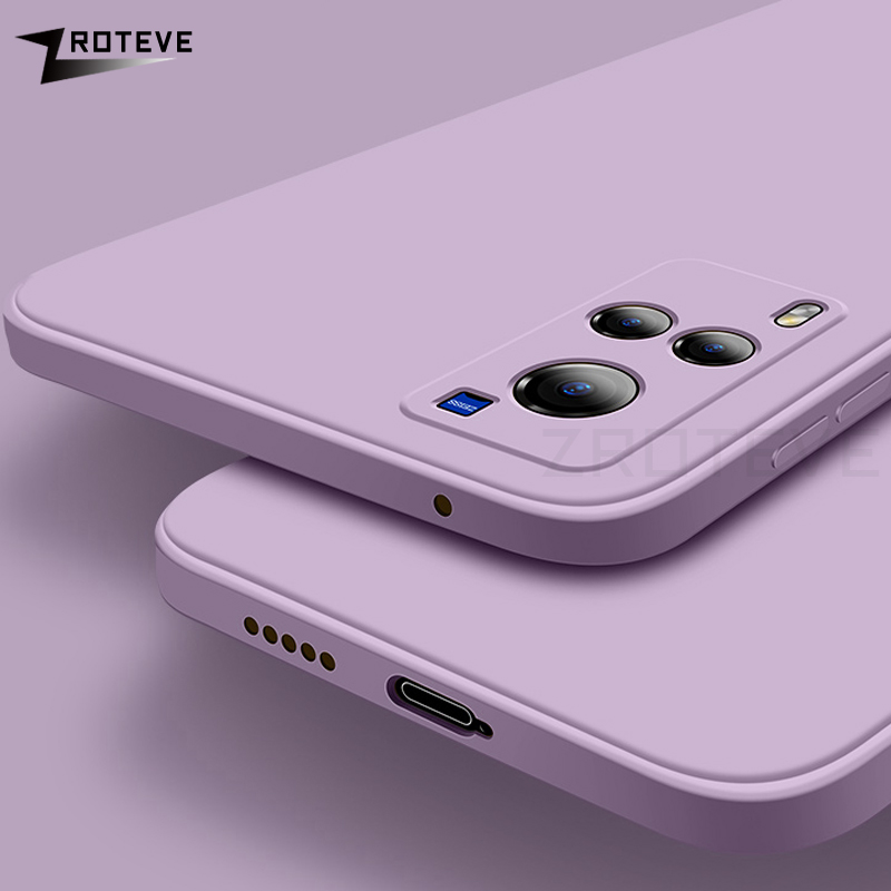 Vivo için X60 Pro Kılıf ZROTEVE Kare Sıvı Silikon Yumuşak Kapak Vivo X60 X50 X70 X80 Pro Artı + X51 5G Küresel Telefon Kılıfları_voghion.com