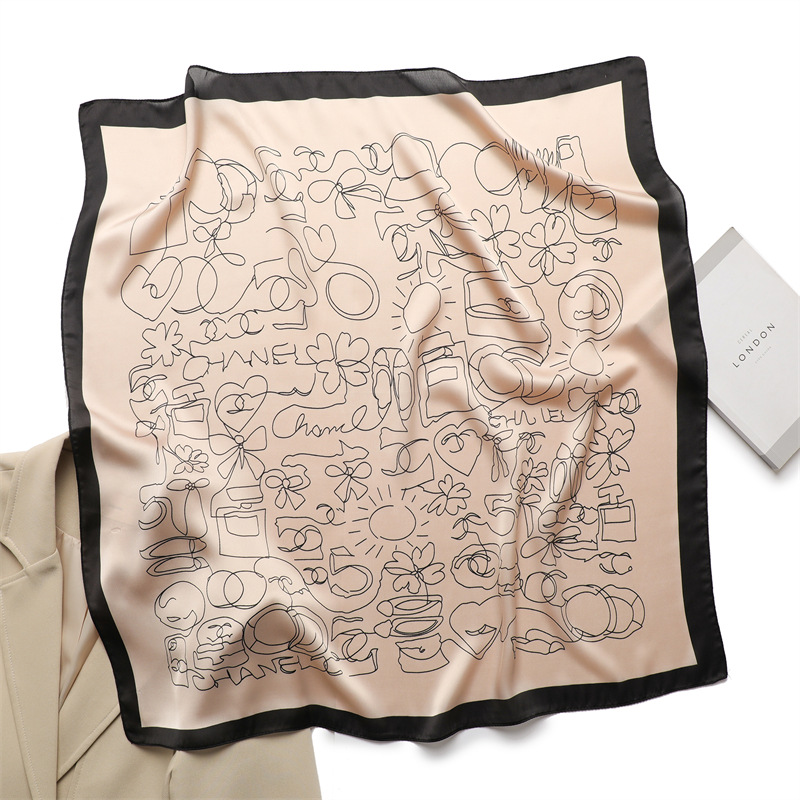 Xiao Xiangfeng Schal, leichter Luxus-Schal, einfacher und vielseitiger quadratischer Schal, 70 x 70 cm, künstliche Seide, Stirnband, Krawatte, Haarschal_voghion.com