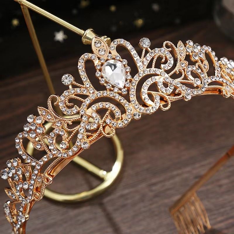 Popolare corona nuziale accessori per capelli corona nuziale copricapo fata principessa corona per capelli moda semplice fascia con strass_voghion.com