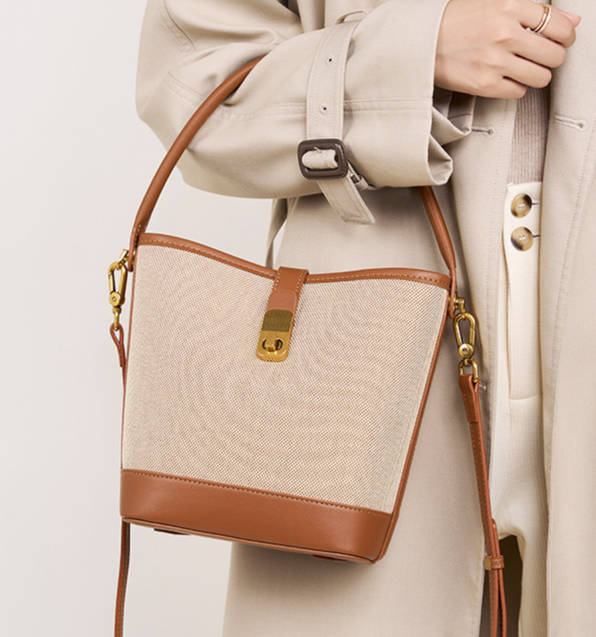 Borsa a tracolla singola in tessuto da pendolarismo con secchiello di nicchia, nuova borsa da donna a tracolla versatile e di fascia alta del 2024_voghion.com