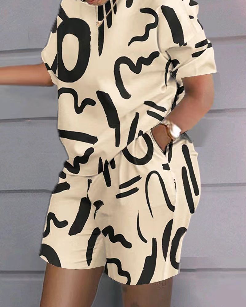 Traje holgado informal de dos piezas de talla grande para mujer_voghion.com