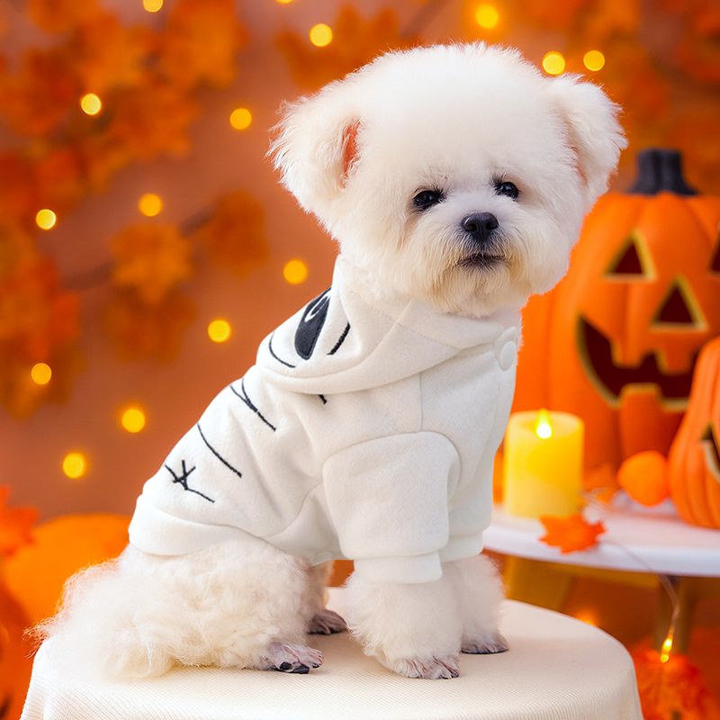 2025 Autunno Inverno Animali Domestici Cane Gatto Vestiti Costume Abbigliamento Halloween Mummia Felpa_voghion.com