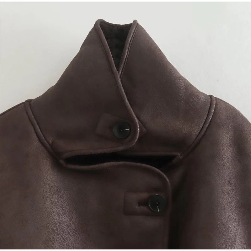 Cappotto caldo e imbottito in cotone con fodera in pelliccia, nuovo modello autunno-inverno da donna_voghion.com