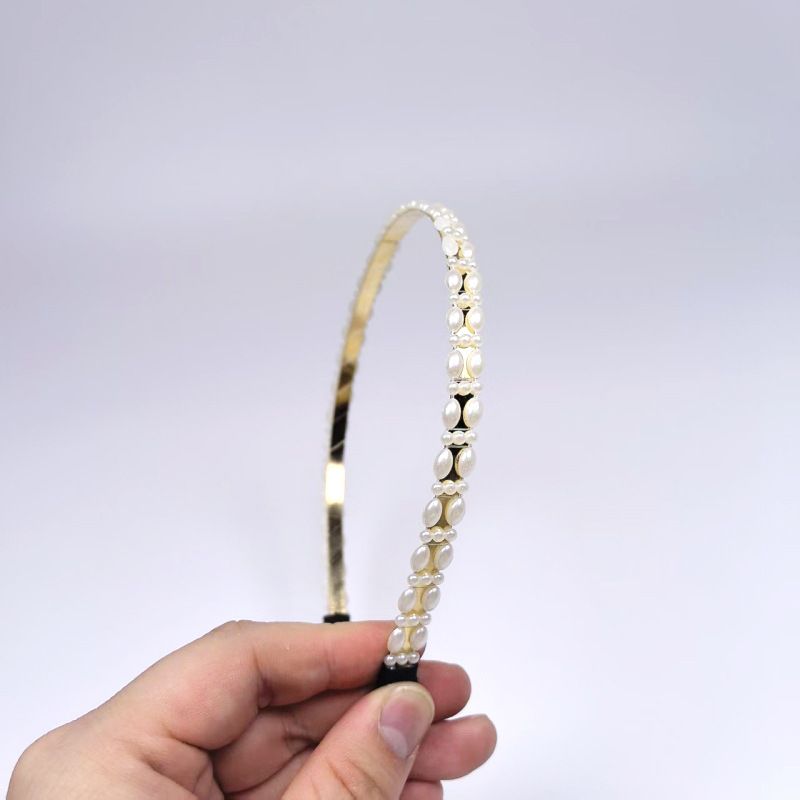 Neue Mode Perle Licht Super Fee Baby Stirnband Handgemachte Fühlen Gebrochen Metall Haar Zubehör Pony Für Frauen_voghion.com