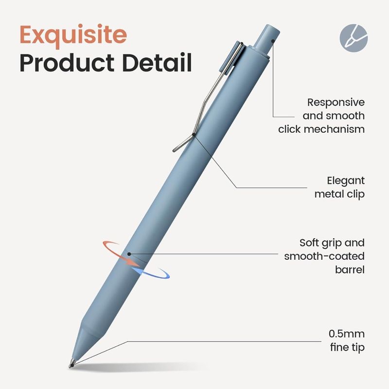 Gel Pens 6pcs 0.5mm Fine Point Smooth Writing Pens Quick Dry Black Ink Pens For Journaling And Note Taking Cute Aesthetic Pens_voghion.com