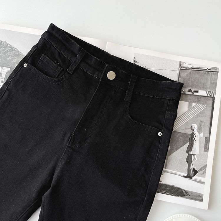 Short en jean noir moulant et amincissant à taille haute pour le cyclisme d'été pour femmes_voghion.com
