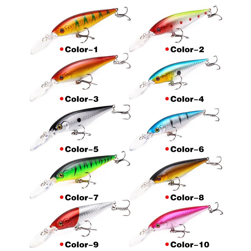 Heißer Stil 11 cm/9,5 g Kunststoff Simulation Fischköder Lange Zunge Minnow Köder Bunte Köder Angelausrüstung_voghion.com