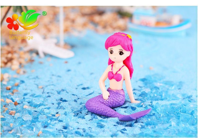 Mermaid DIY micro landscape aquarium decoration waterscape creative beauty cake keychain plastic ornaments crafts_voghion.com