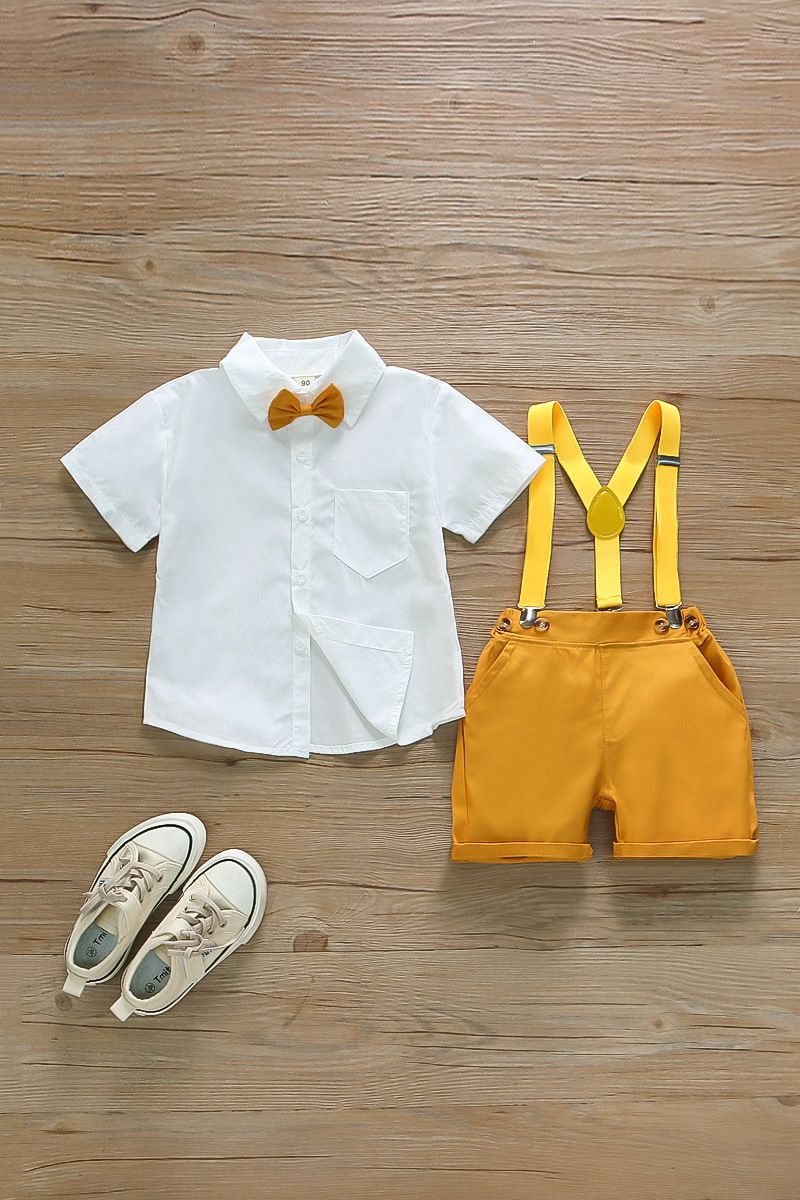 Kid's Clothing New Spring and Summer Boys Shirt + Shorts Set Gentleman Holiday Style Short Sleeve Shorts Two piece Set_voghion.com