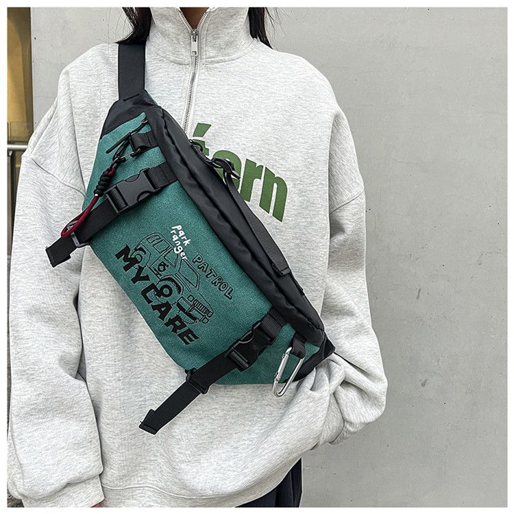 Multifunctional Canvas Outdoor Waterproof Parka Chest Bag_voghion.com