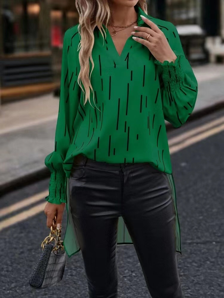 camicia a maniche lunghe a righe da smoking casual allentata da donna_voghion.com