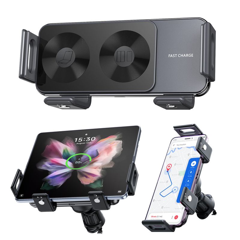 New CE certified ZfoldFlip car wireless charger suitable for Samsung folding screen mobile phone holder_voghion.com