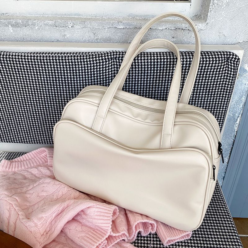 Borsa da donna di grande capacità 2023 Borsa da viaggio in pelle PU Borsa a tracolla per laptop da scuola solida per borsa a tracolla casual da donna_voghion.com