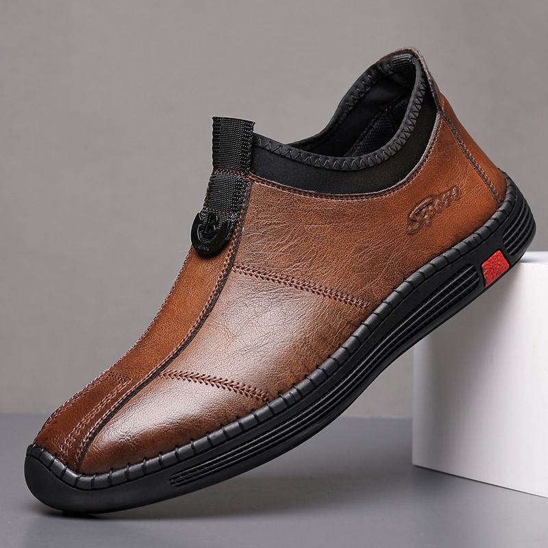 Winter New Leather Casual für Herren, Schuhe mit weicher Sohle, britische Mode Herren-Baumwollschuhe_voghion.com