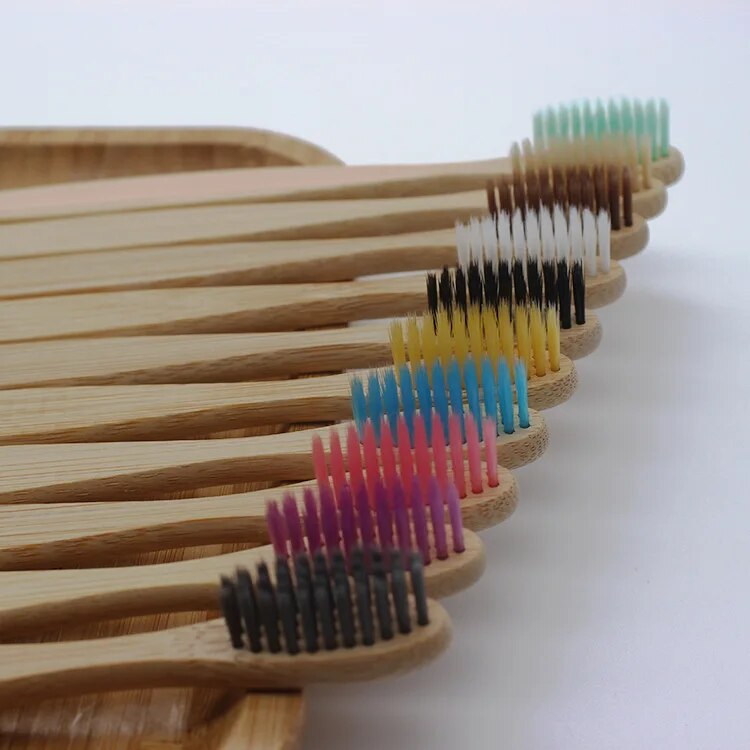 1-10PCS Bunte Natürliche Bambus Zahnbürste Set Weichen Borsten Holzkohle Zahnaufhellung Bambus Zahnbürsten Weiche Dental Mundpflege_voghion.com