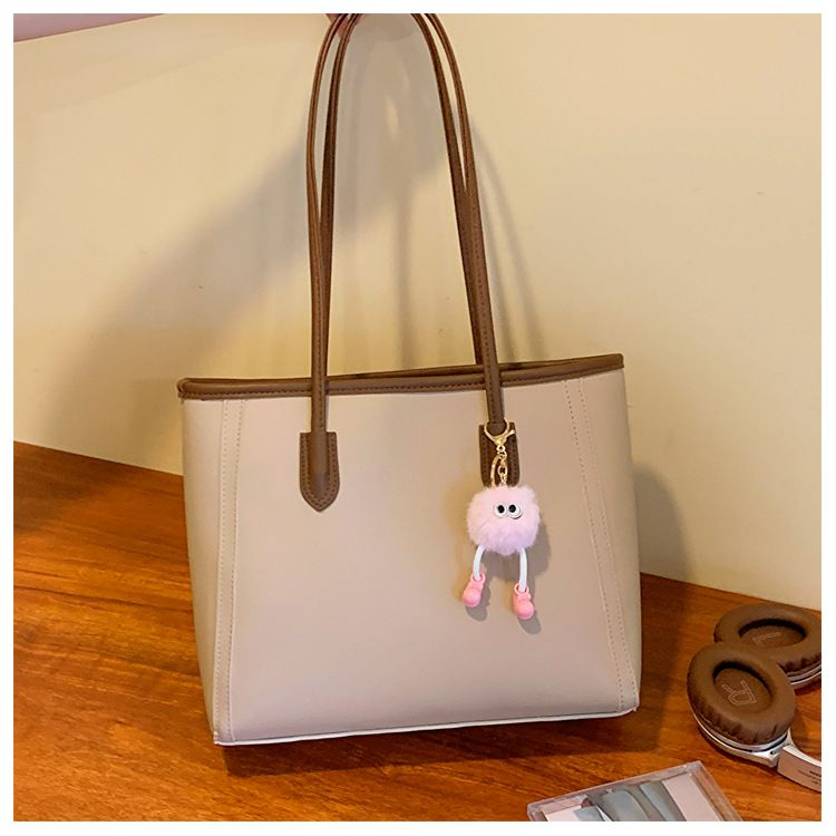 Elegante borsa tote da pendolare - Borsa a tracolla versatile per donna, borsa a secchiello in morbida pelle PU con tracolla staccabile, borsa alla moda per il lavoro_voghion.com