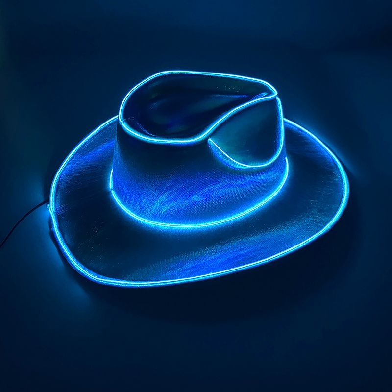 Heißer Verkauf LED Perlglanz Cowboy mit Lichtern Western Cowgirl Hut Geburt Halloween, Wired, Holi Mode Cool Sommer Meer_voghion.com