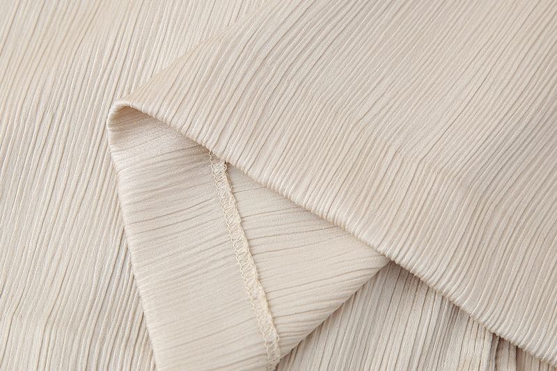 Roupas femininas estilo de rua com efeito amassado, blazer trespassado, calças com efeito amassado_voghion.com