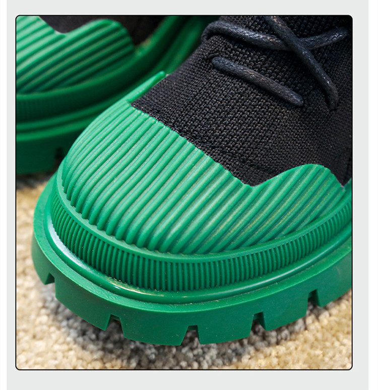 YISHEN Flickor Stövlar Strumpor Skor Snörning Barnstövlar Andas Elastisk Flygande Stickning Chunky Skor Modestövlar för barn_voghion.com