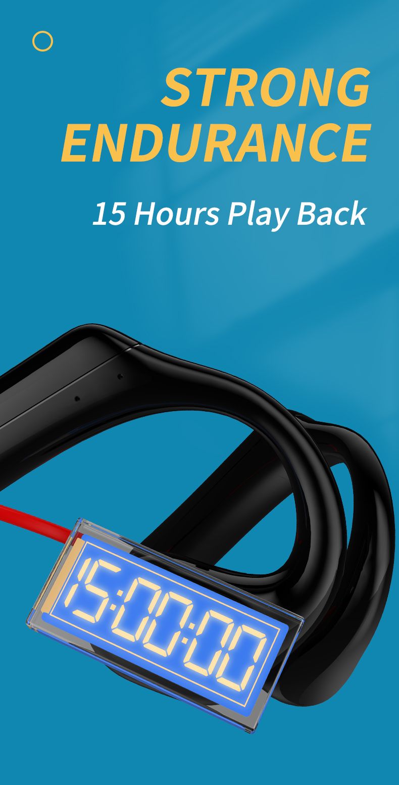 Wireless Air Conduction Headphones Blue Tooth V5.3 Open Ear Sports Earphones With Noise Cancellation Mic_voghion.com