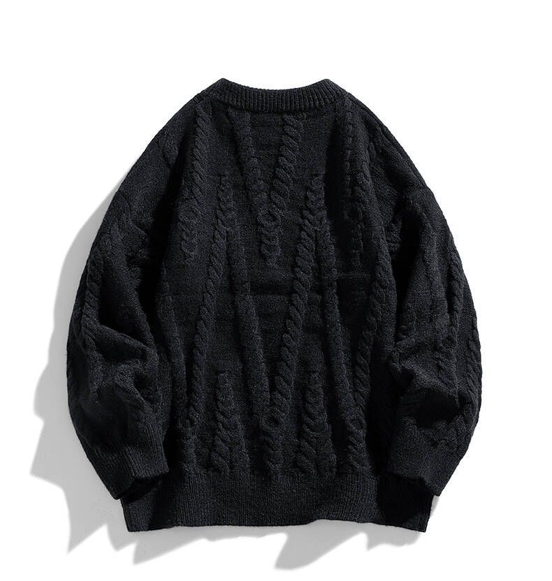 Men's Striped Knit Sweater – Winter Crewneck Pullover In Black/White/Blue (Sizes M-3XL)_voghion.com