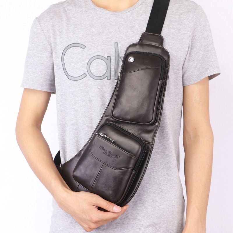 Borsa a tracolla personalizzata in vera pelle di vacchetta, da uomo, con tracolla, per telefono cellulare_voghion.com
