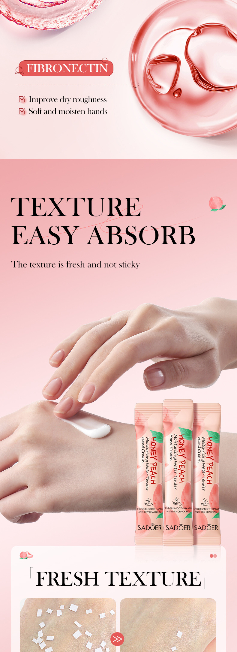 Autumn and Winter Hot Selling Hand Protection Frost Bar Set SADOER Peach and Grapefruit Moisturizing Hand Cream_voghion.com