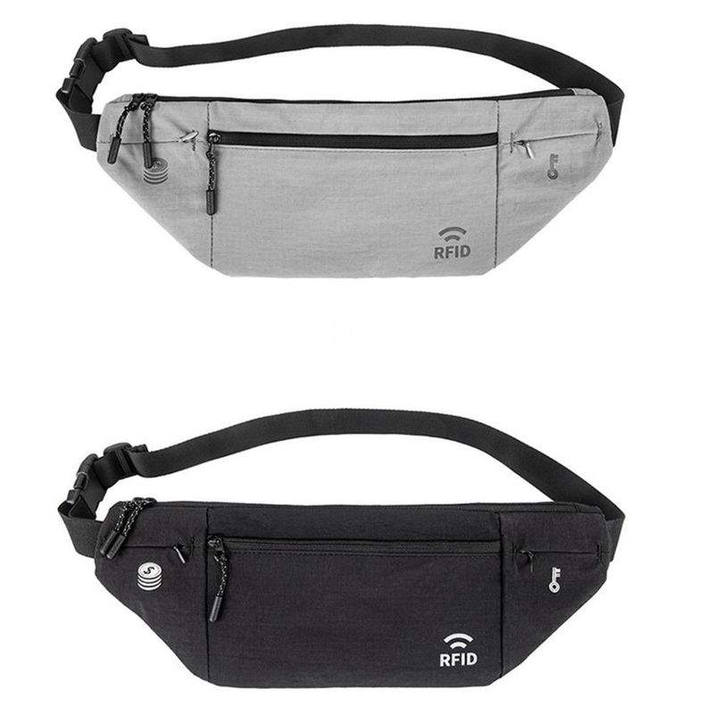 Weiqiang Nuovo marsupio da viaggio antifurto RFID per sport all'aria aperta, corsa, impermeabile, in nylon, vestibilità slim, leggero_voghion.com