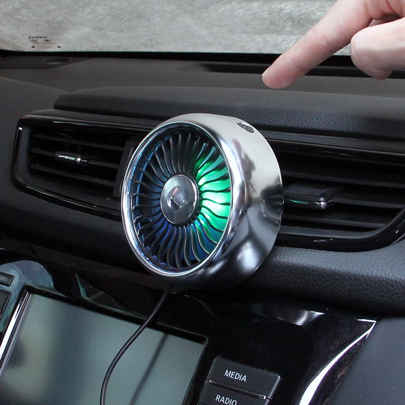 USB Interface Mini Portable Small Car Electric Fan Adjustable Speed High Wind Power_voghion.com