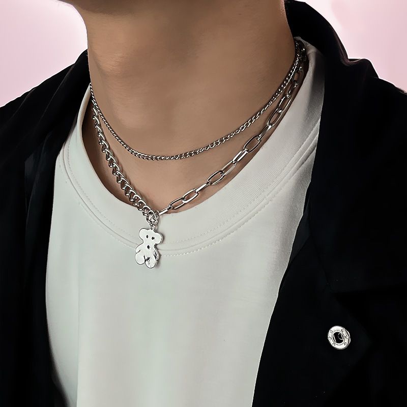 Collier ras du cou de niche hip-hop polyvalent haut de gamme en chaîne cubaine de style neutre minimaliste en zircon croisé_voghion.com