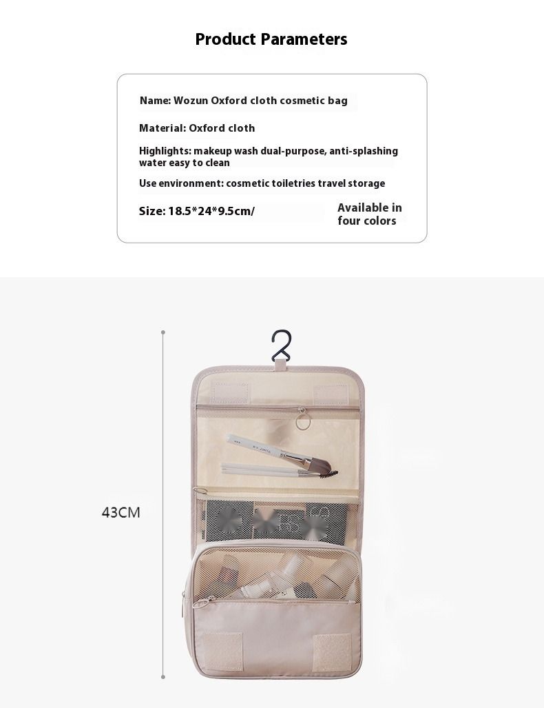 Make-up-Tasche mit diagonalen Streifen, tragbares und minimalistisches Design, große Kapazität, Make-up-Taschen für Männer und Frauen, Hakentasche, Aufbewahrungstasche_voghion.com