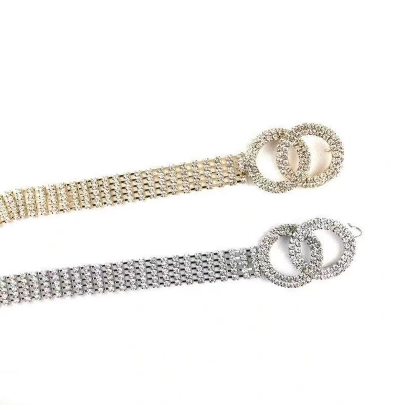 Water Full Diamond Women's Belt Set with Crystal Waist Chain_voghion.com