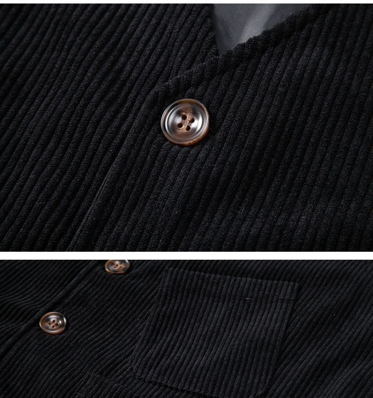 2025 New Men's Corduroy Business Fabric Retro Suit Vest_voghion.com