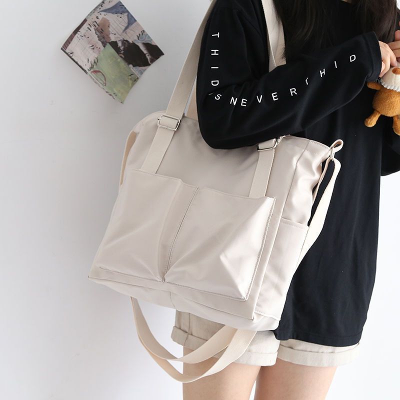 New Women Bag Shopper Simple Fashion Zipper Handbag Nylon Waterproof Large Capacity Shoulder Bag For