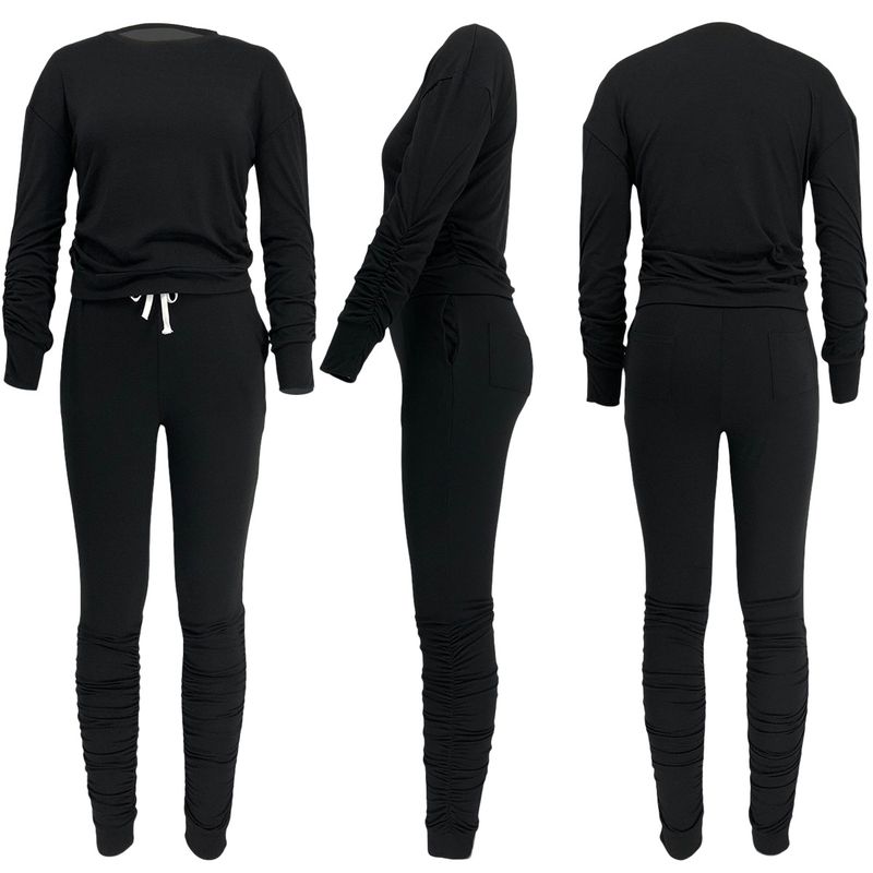 Tuta sportiva in due pezzi con maglietta a maniche lunghe e pantaloni a pieghe X5_voghion.com