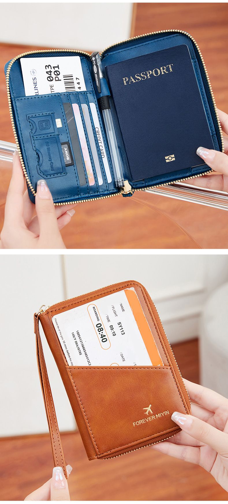 Women's Wallet & Men's Wallet Rfid Antimagnetic Passport Bag Zipper Short Passport Holder Multifunctional Travel Storage Certificate Bag_voghion.com