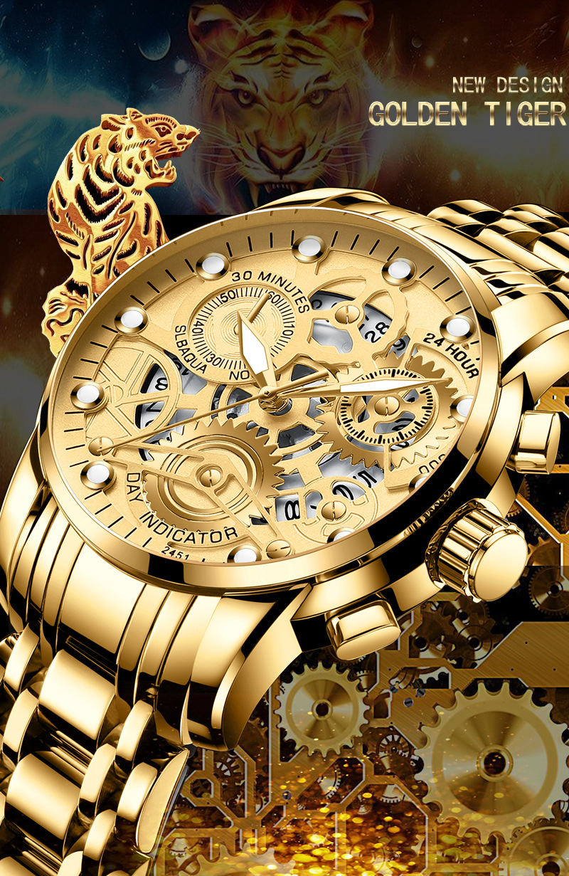 Montres à bracelet en acier pour hommes, montres étanches pour hommes_voghion.com