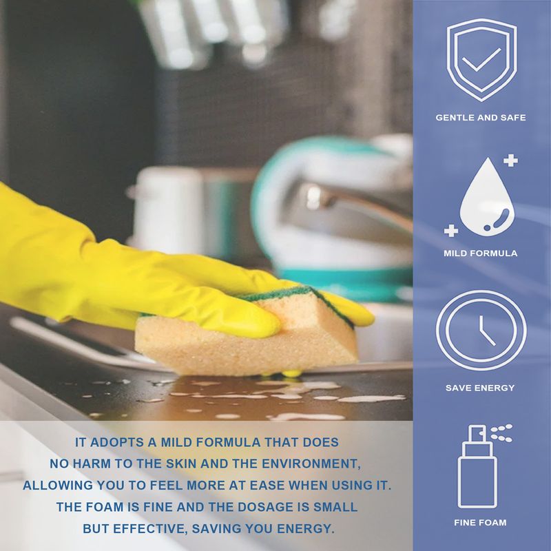 Sistema de limpieza multiusos Jakehoe: limpiador de espuma suave y descontaminante para múltiples superficies de cocina, encimeras y utensilios de cocina._voghion.com