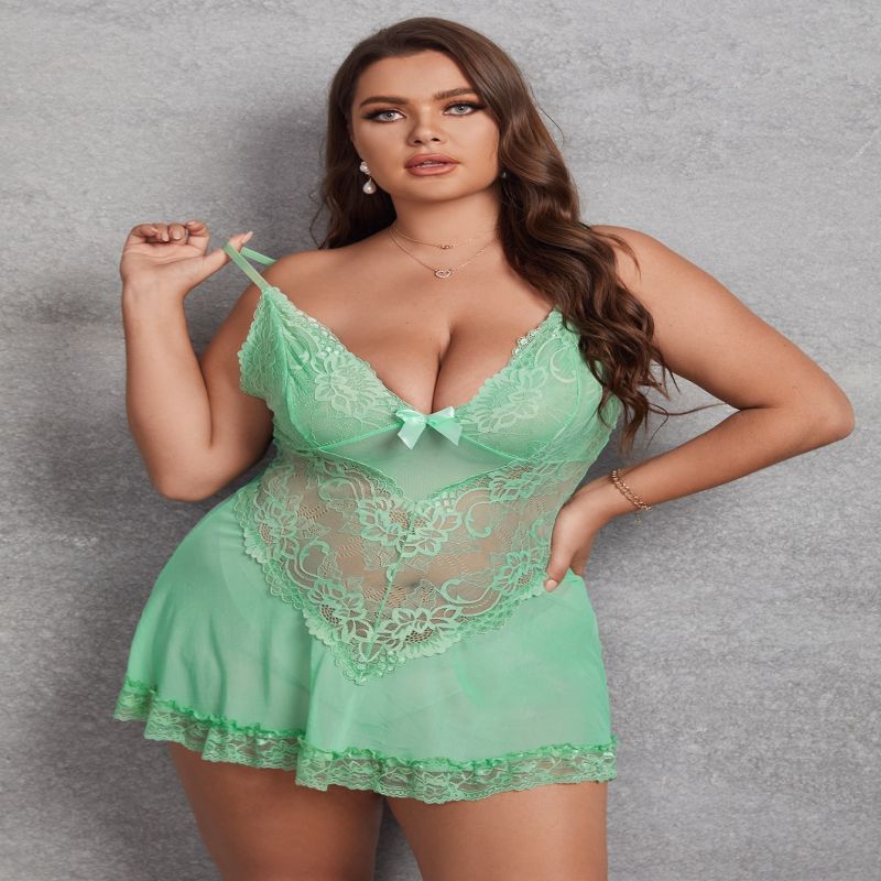 99 Plus Size Lace Camisole Fat And Sexy Lingerie, New Perspective Skirt Set, 7355_voghion.com