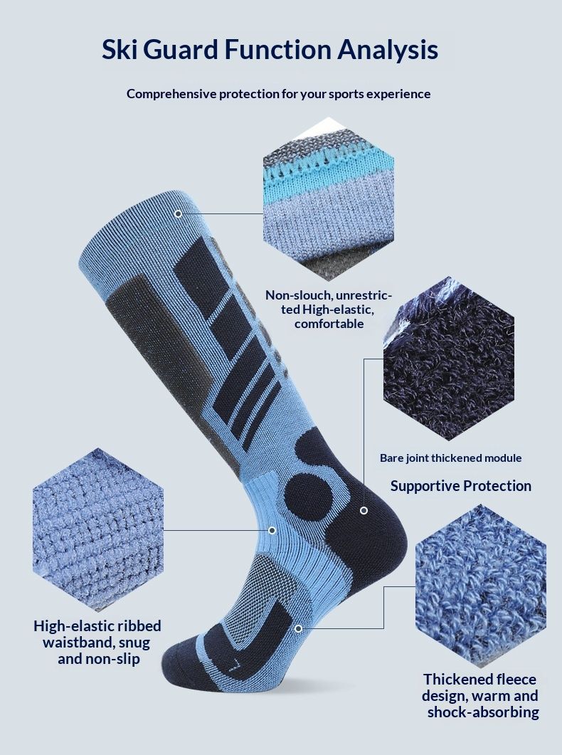 Surge Surge Herbst-Schneesocken aus warmer Merinowolle, Sport-, Ski- und Wintersocken, dick, lang, für Damen und Herren, zum Wandern und Laufen_voghion.com