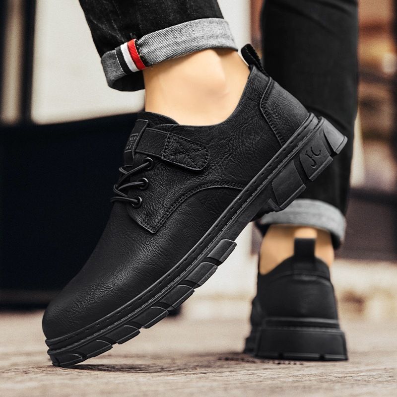 Spring New Breathable Casual British Style Work Non-Slip Soft Sole Business Men's Leather Shoes_voghion.com
