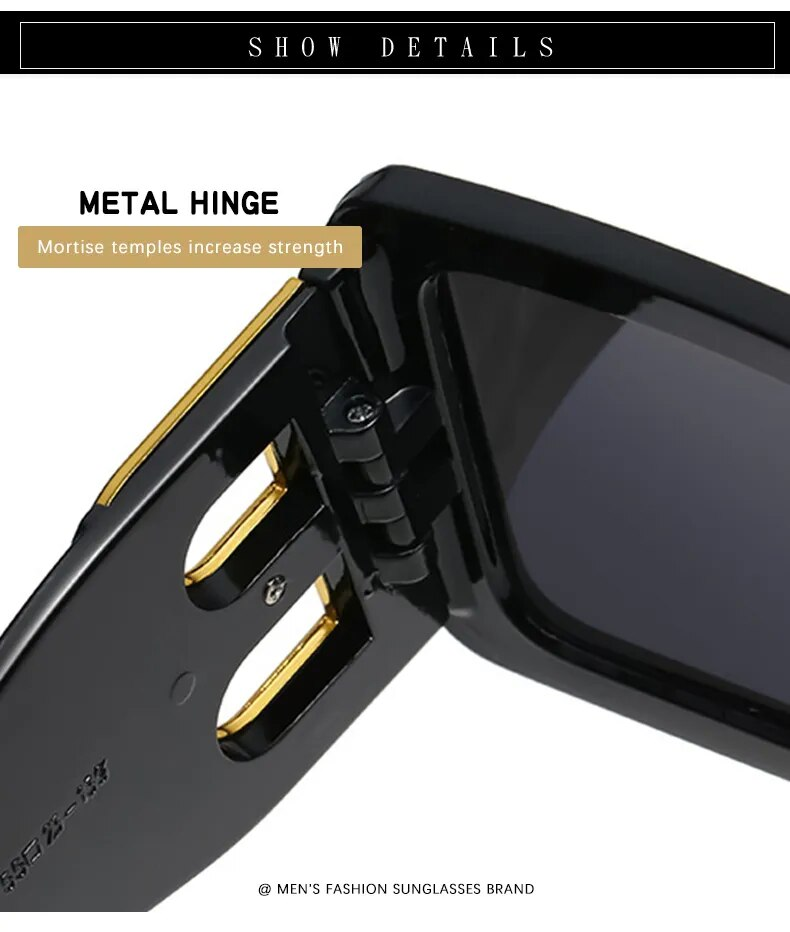 Nouvelle mode surdimensionnée la lettre B carré tendance femmes hommes rétro rectangle lunettes De soleil Gafas De Sol_voghion.com