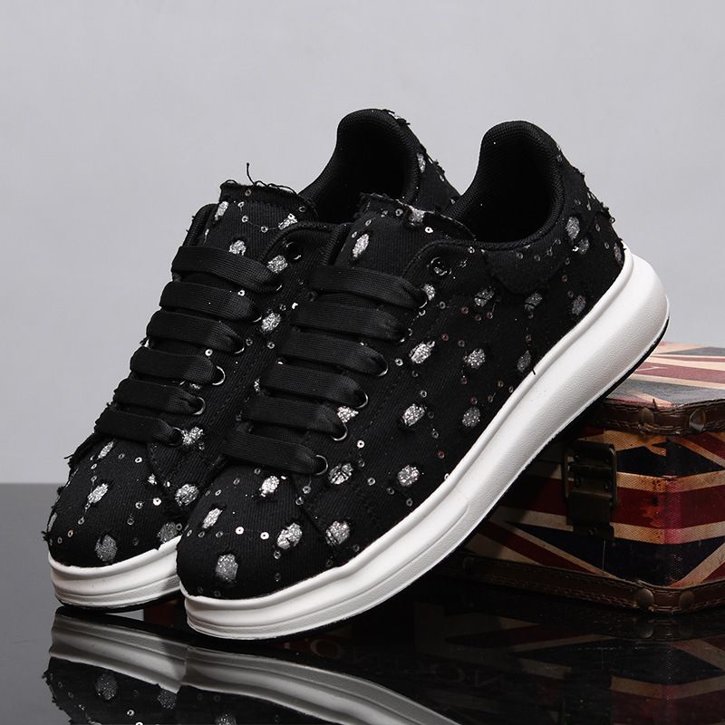 Herren Sommer Neue Atmungsaktive Canvas Vielseitige Casual Sports Weiße Turnschuhe Paar Schwarze Stoffschuhe_voghion.com