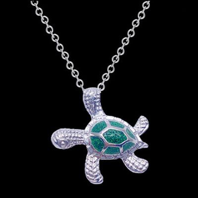 Nieuwe schildpadhangerketting, schattige, prachtige blauwe hanger_voghion.com