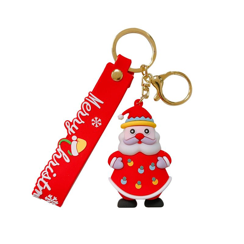 Cartoon süße Weihnachten Neujahr Geschenke Santa Claus Weihnachtsbaum Puppe Anhänger Schlüsselanhänger Anhänger_voghion.com