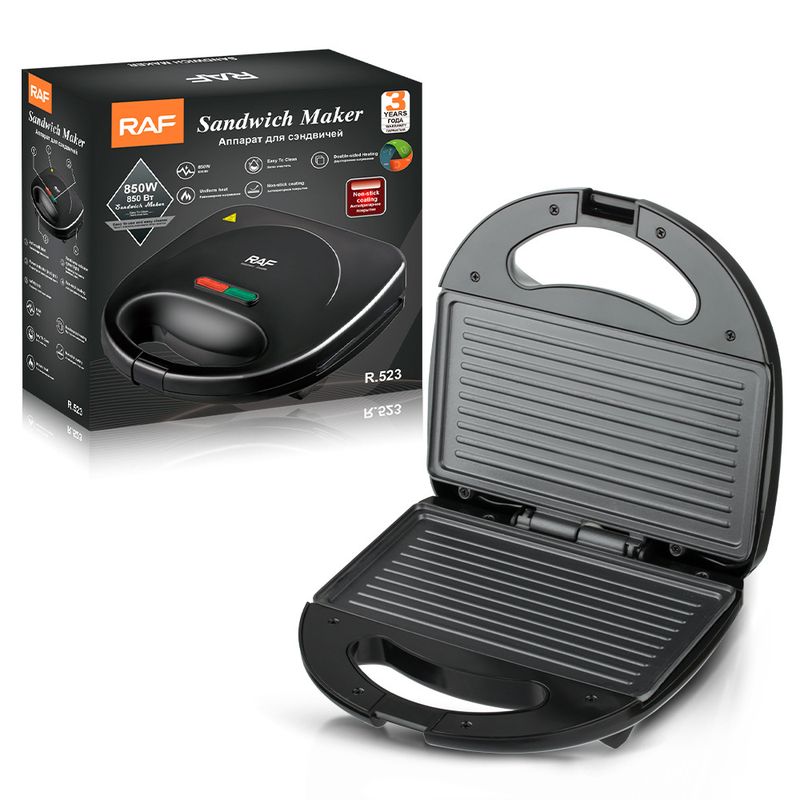 Grille-pain multifonctionnel transfrontalier standard européen RAF pour la maison Grille-pain léger pour petit-déjeuner Sable Chauffage double face Machine à steak_voghion.com